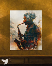 Cuadro Jazz Lounge - El Brillo del Saxo