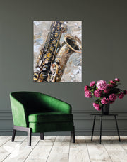 Cuadro Saxofón Tenor Realista - Detalle de Maestro