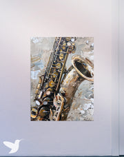 Cuadro Saxofón Tenor Realista - Detalle de Maestro