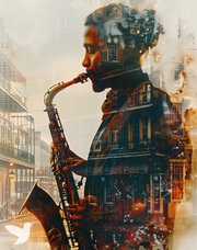 Cuadro Jazz Lounge - El Brillo del Saxo