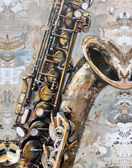 Cuadro Saxofón Tenor Realista - Detalle de Maestro